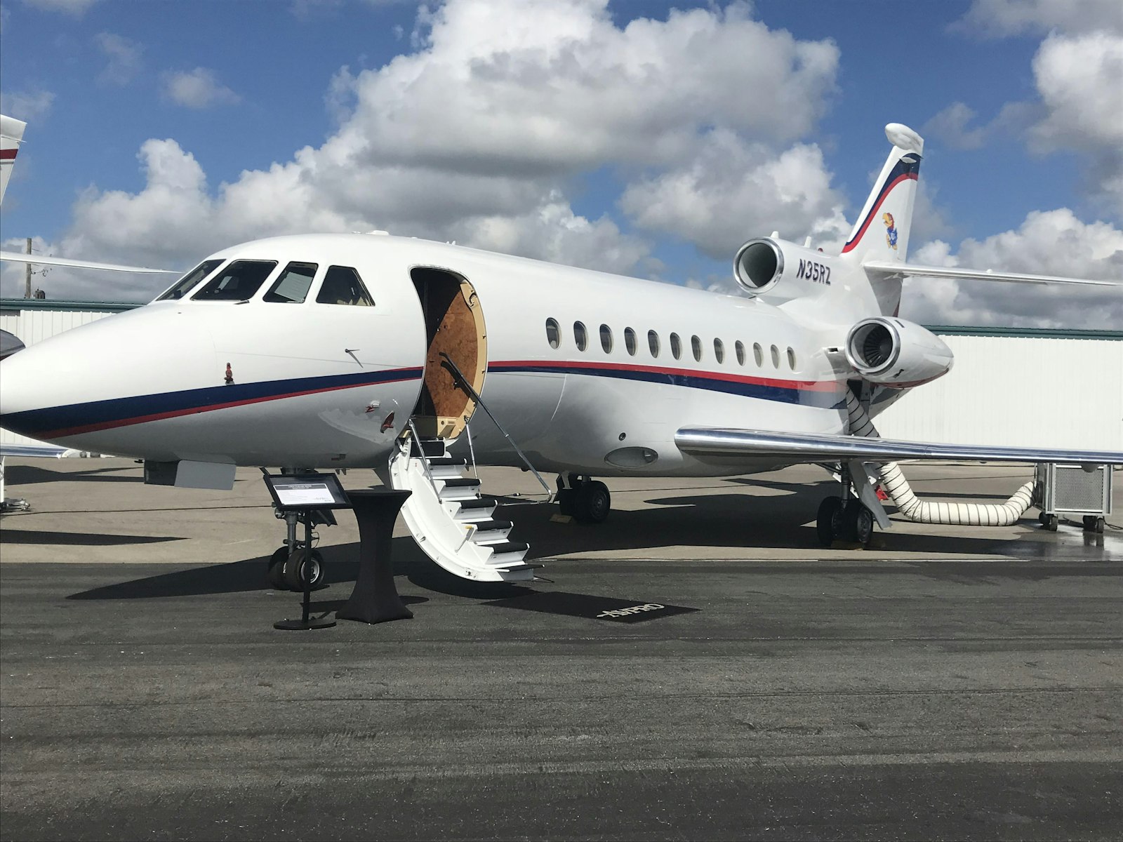 Cargo aircraft being loaded at the airport
