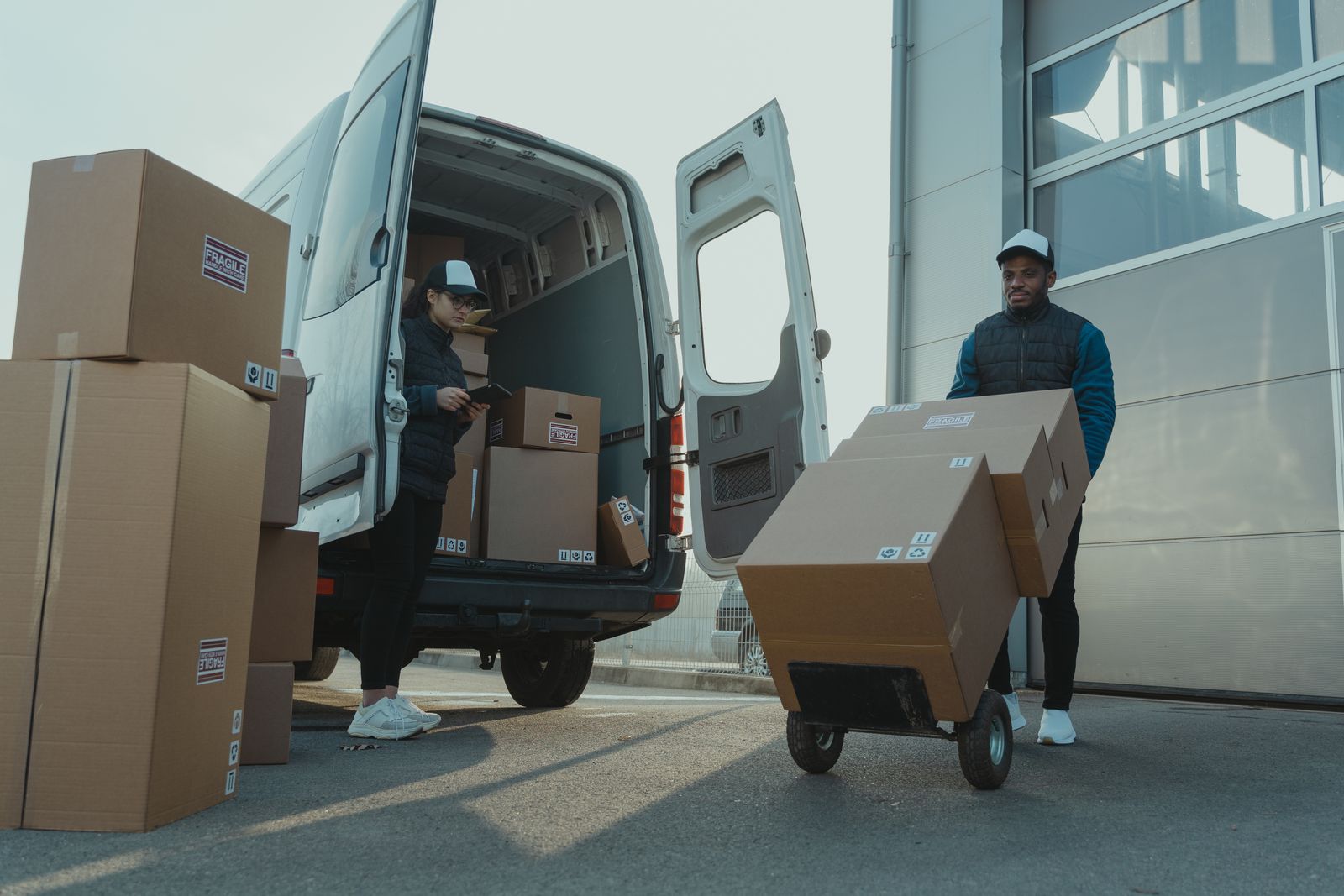 Coordinated logistics team at work